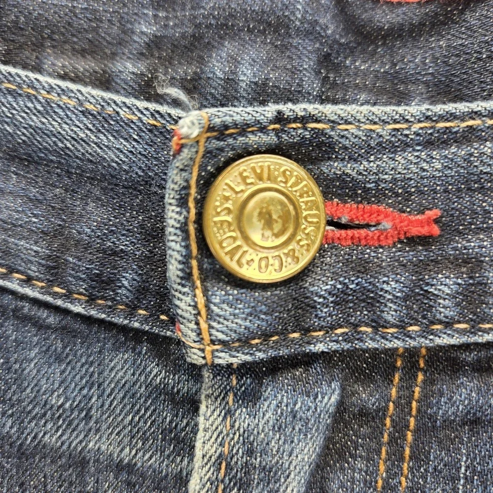 Levis 504 Jeans Mens Blue Straight Regular Red Label Fit Zip Fly Fits 36x30